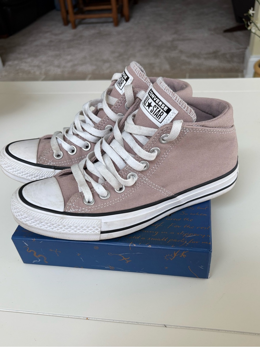 Converse Pink/Tan High-Top Canvas Sneakers Size 6.5